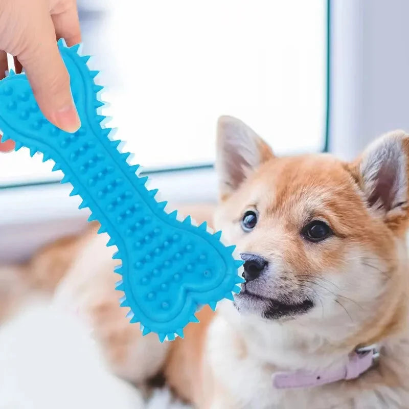 1PC Pet Chew Toy Soft Rubber Bite-resistance Bone Shape Teeth Grinding Chewing Toys for Small Dogs Training Pet Supplies Brush