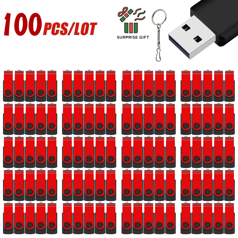 Free Custom 100PCS USB Flash Drive 128mb 4GB 8GB 16G Metal Pendrive 32GB 64GB Photography Studio Gift 128GB Venue Gift Pen Drive