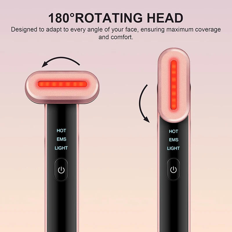 EMS Face Lifting Device 7 Color Light Facial Wand Eye Face Massager Skin Tightening Anti Wrinkle Skin Care Beauty Tool