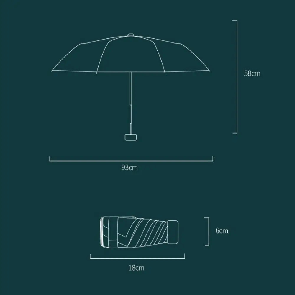 Small Pocket Parasol Portable Ultraviolet Protection Folding Sun Shade Mini Wind Resistant Rain Umbrella Outdoor