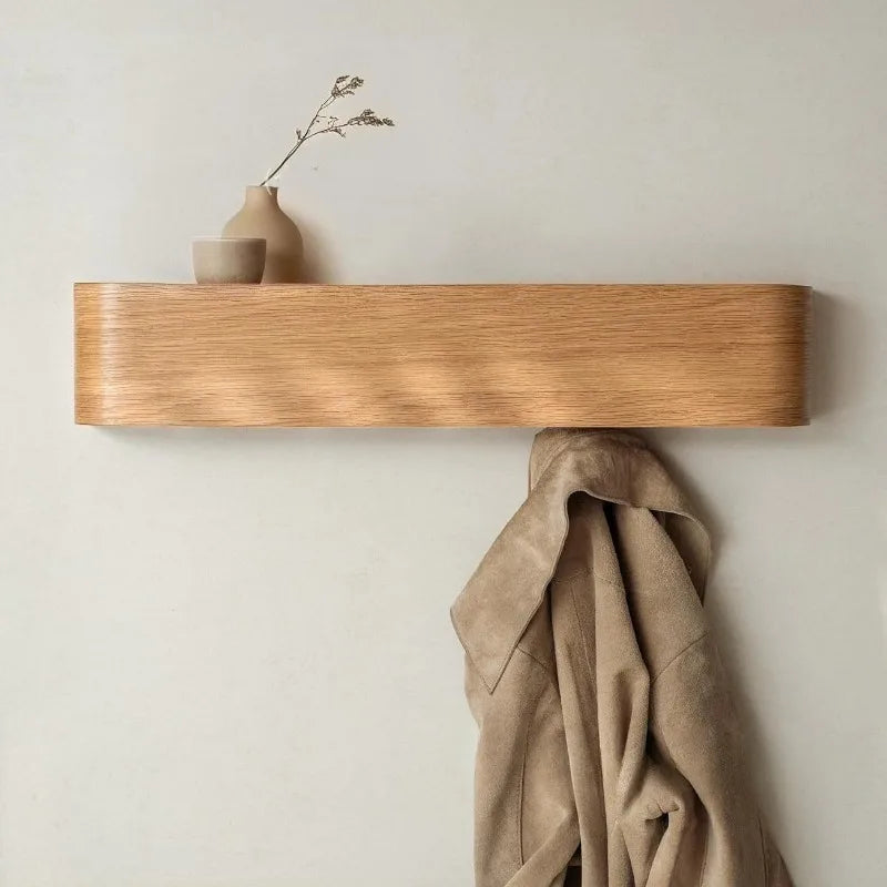 Wall Hanger Clothing Rack Stand Garment Rack Walnut Wall Hanger, Entrance Clothes Hanger, Wall Coat Hook, Veneer Hanger