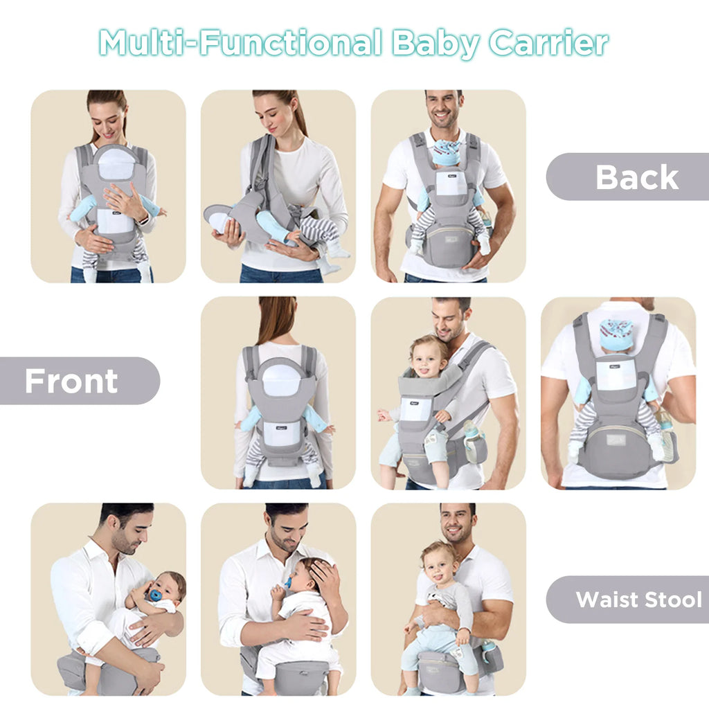 Ergonomic Baby Carrier Backpack, Infant Hipseat Carrier, Front-Facing Ergonomic Kangaroo Baby Wrap Sling, Travel Backpack
