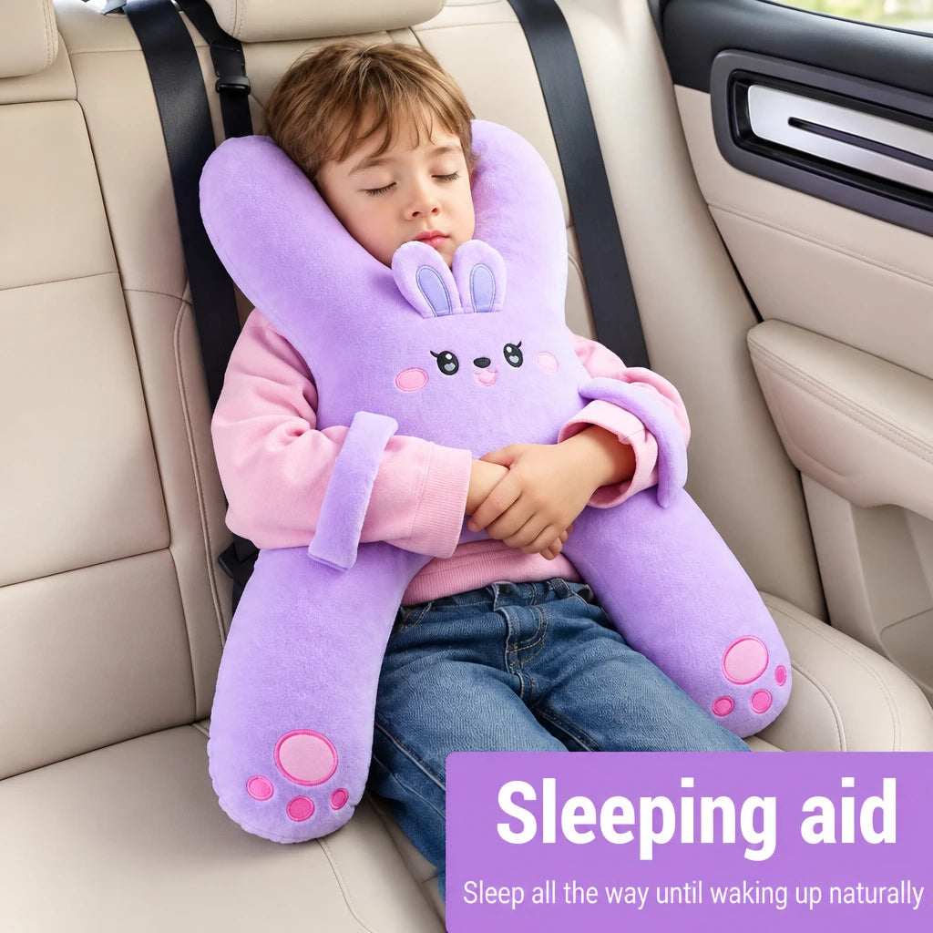 1PC Car Mounted Child Sleeping Pillow Car Cute Cartoon Pillow Car Removable Comfortable Breathable Headrest Lumbar Support