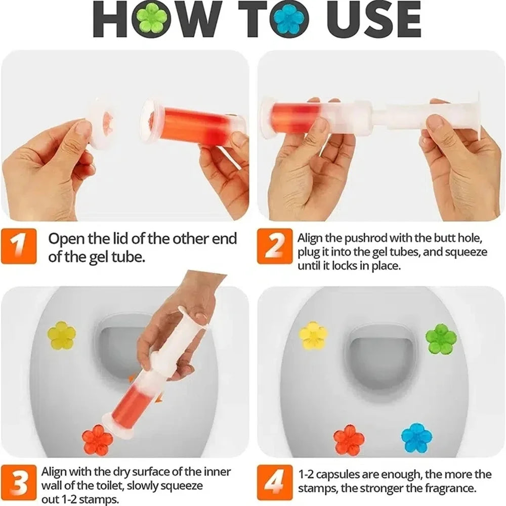 1/3/6/9PCS Multipack Flower Aroma Toilet Cleaning Gel, Toilet Deodorant Cleaner, Odor Remover, Household Cleaning Supplies
