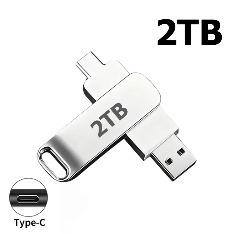16TB Flash Drive USB 3.2 High Speed 2TB USB Transfer Type-C 2-In-1 8TB OTG Pendrive Waterproof Flash Drive For Computer Storage