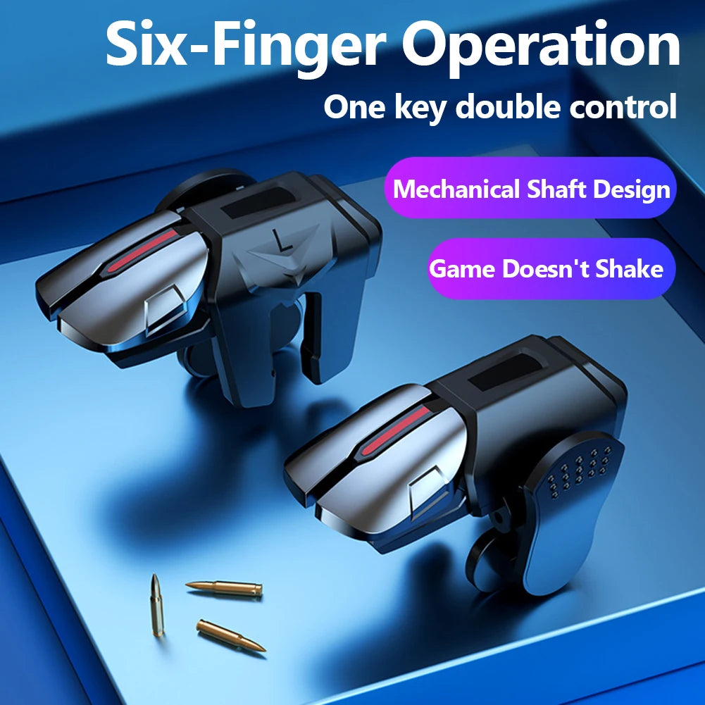 1-6Pairs G21 Mobile Phone Game Trigger Gamepad Joystick 6-Finger L1 R1 Key Button Game Fingertips For PUBG Game Controller New ﻿
