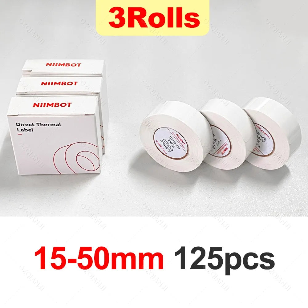 Niimbot D11/D101/D110 Mini Portable Printer White Tape Sticker Papers Waterproof Anti-Oil No Glue Thermal Label Printer Rolls