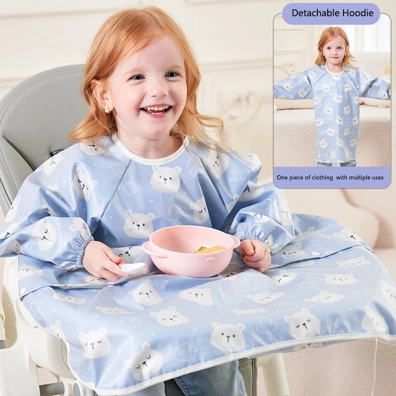 Baby Bibs Art Drawing Apron Toddlers Reverse Long Sleeve Waterproof Smock Boys Girls Bib Kindergarten Children Feeding Aprons