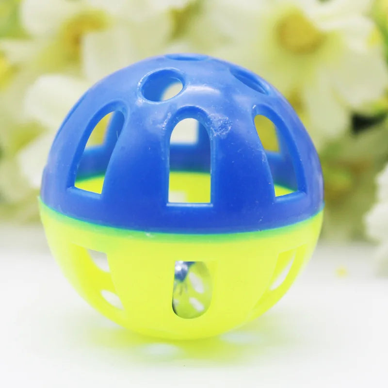Ball With Bell Ring Toys For Cats Plastic Jingle Playing Chew Rattle Scratch Balls Interactive Cat Training Toys Pet Cat Supply