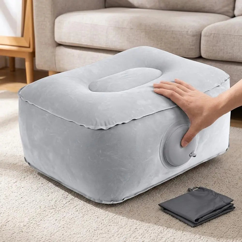 Inflatable Footrest Pad Soft Footrest Pillow PVC Inflatable Foot Rest Pillow Cushion Air Travel Office Home Leg Up Relaxing Feet