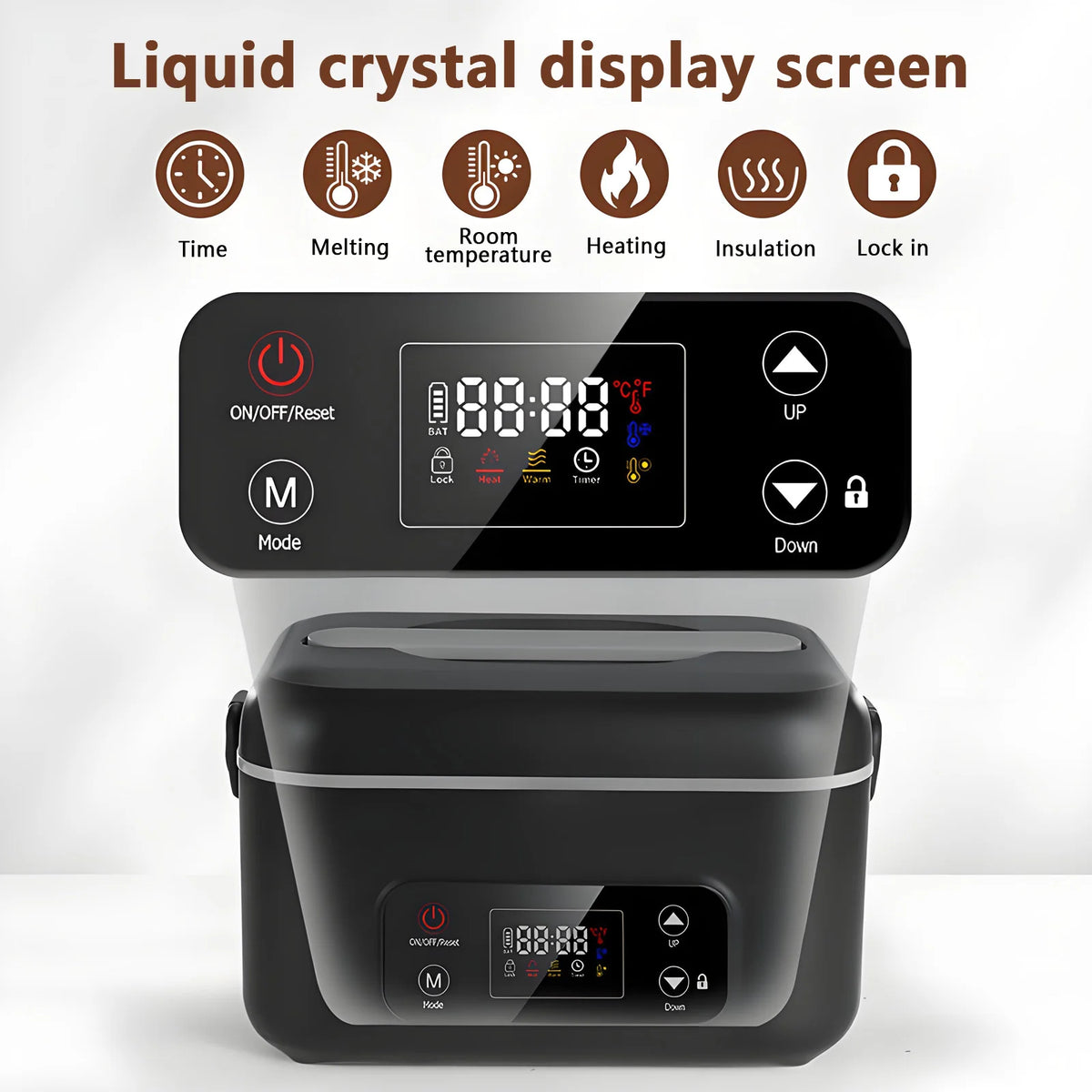 Rechargeable Electric Lunch Box Cordless Heated Lunch Box Battery Powered Self Heating Food Container Portable Bento Box No Water Required Food Warmer Stainless Steel Liner For Office Work School Travel Car Camping Home Kitch