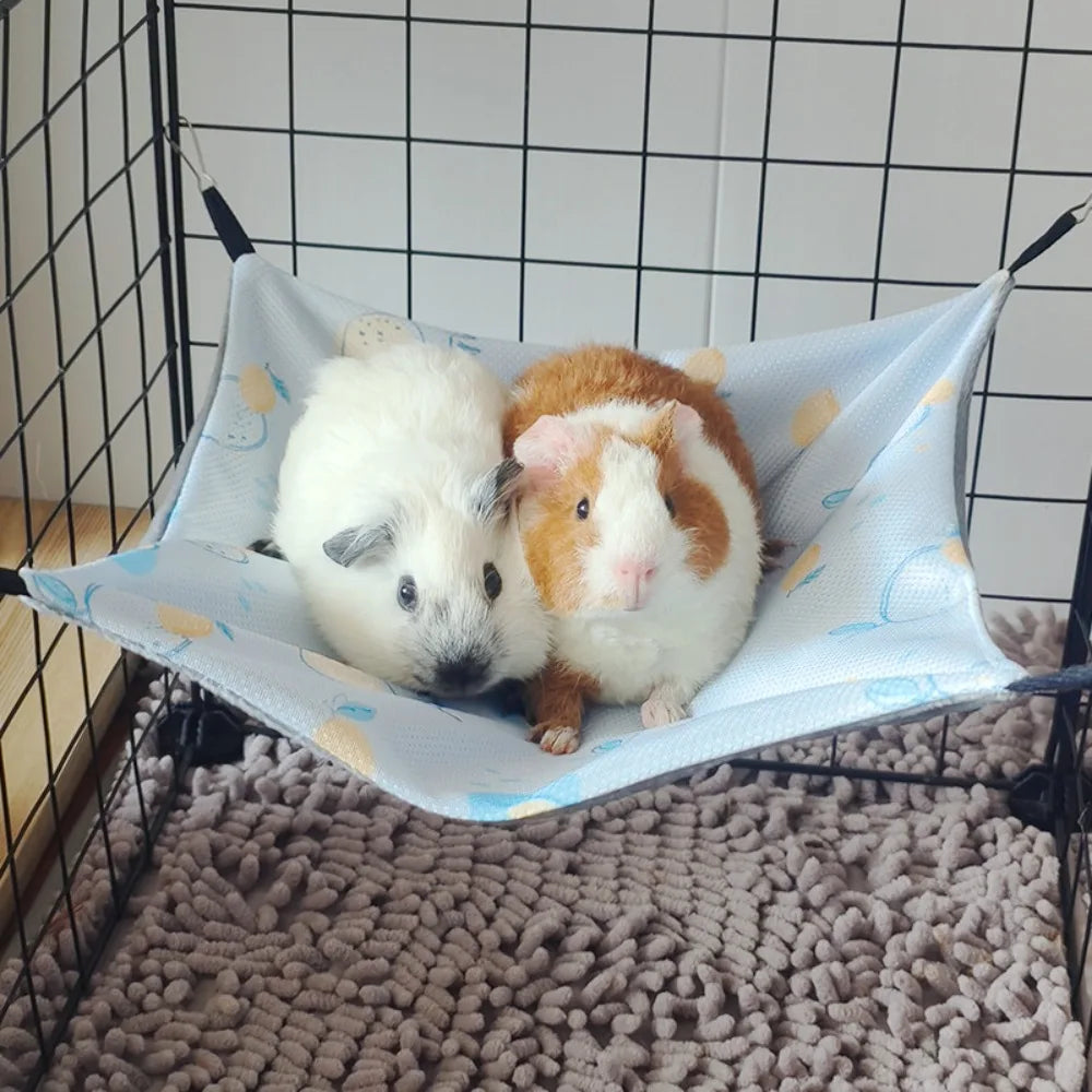 Creative Double-sided Guinea Pig Hammock Ice Silk Skin-Friendly Hamster Hammock Hanging Breathable Small Pet Supplies