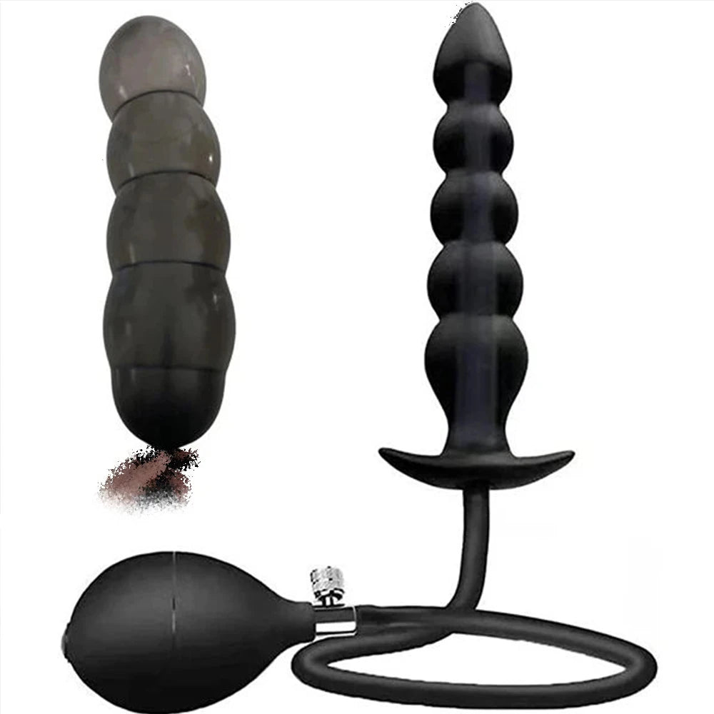 Folding Inflatable Anal Plug Super Huge BDSM Inflate Buttplug Expandable Dildo Pump Anal Dilator For Women/Men Vaginal Anal Toys