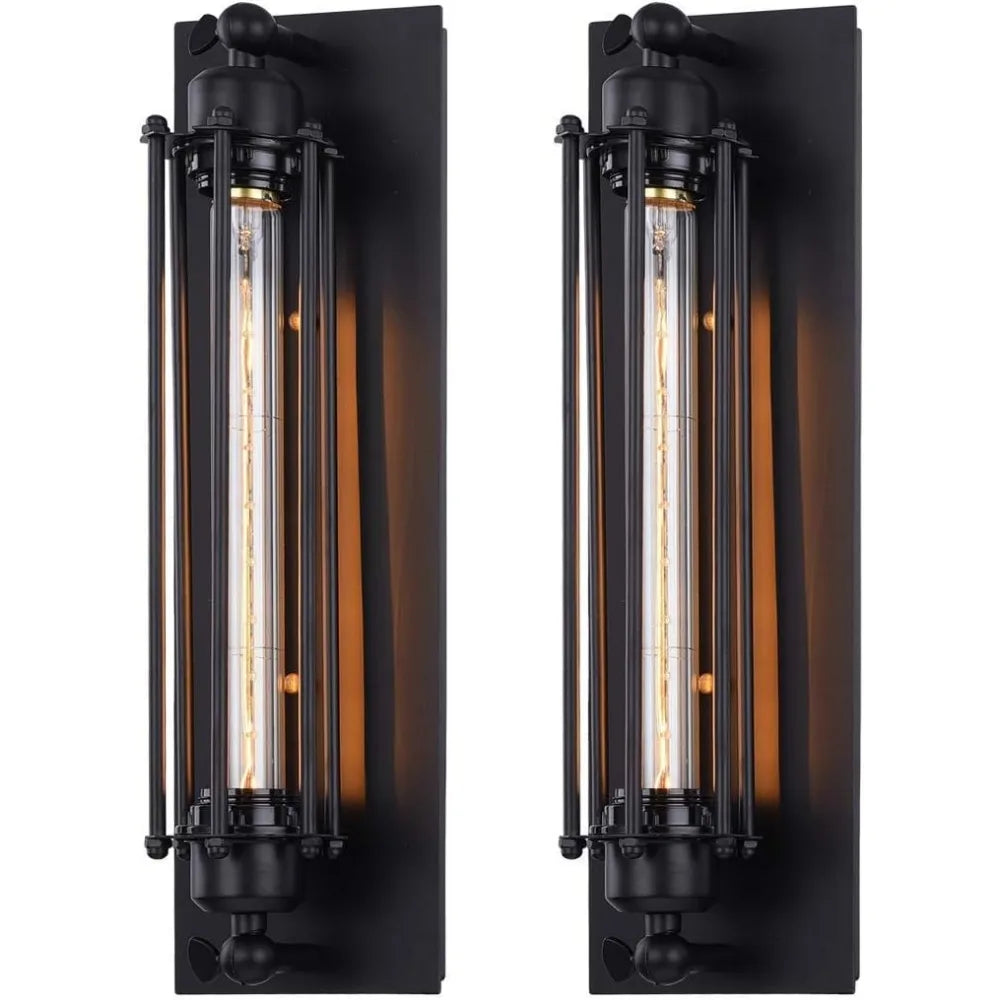 Industrial Metal Tube Retro Wall Lamp Black Ceiling Light Vintage Lamp Wall Light 45CM Flute Art Lighting Home Decor Wall Sconce