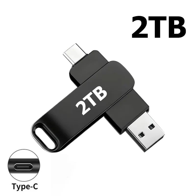 16TB Flash Drive USB 3.2 High Speed 2TB USB Transfer Type-C 2-In-1 8TB OTG Pendrive Waterproof Flash Drive For Computer Storage