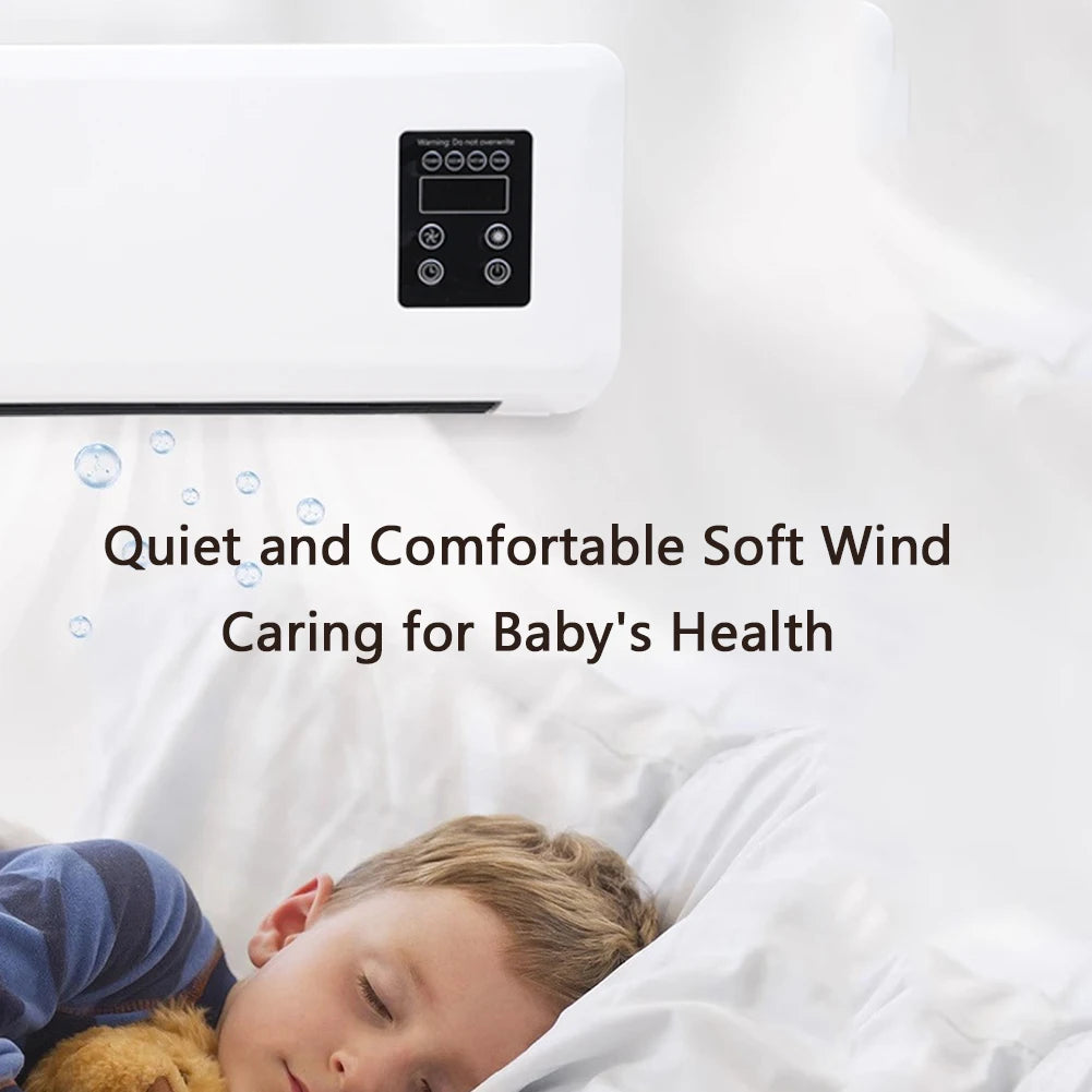 1500W Wall-mounted Electric Indoor Heater with Remote Control, 2 in 1 Mini Warmer / Ventilation Fan For Bedroom Bathroom Kitchen