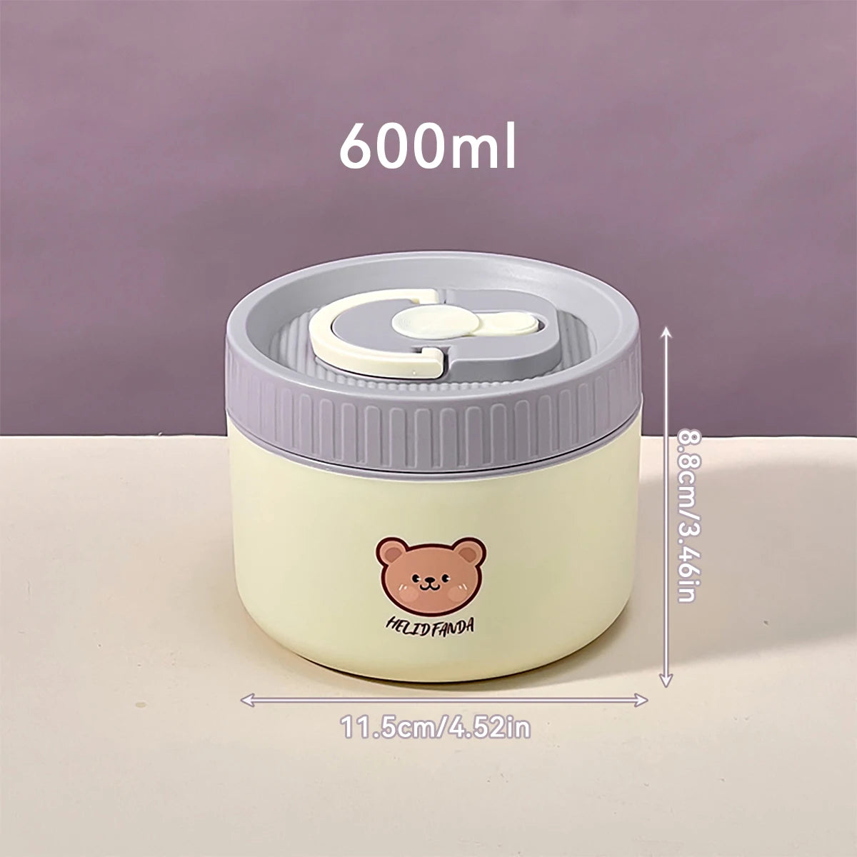 WORTHBUY Cute Thermal Bento Box Portable 304 Stainless Steel Lunch Box Heatable Sealed Leak-proof Food Container For Kids