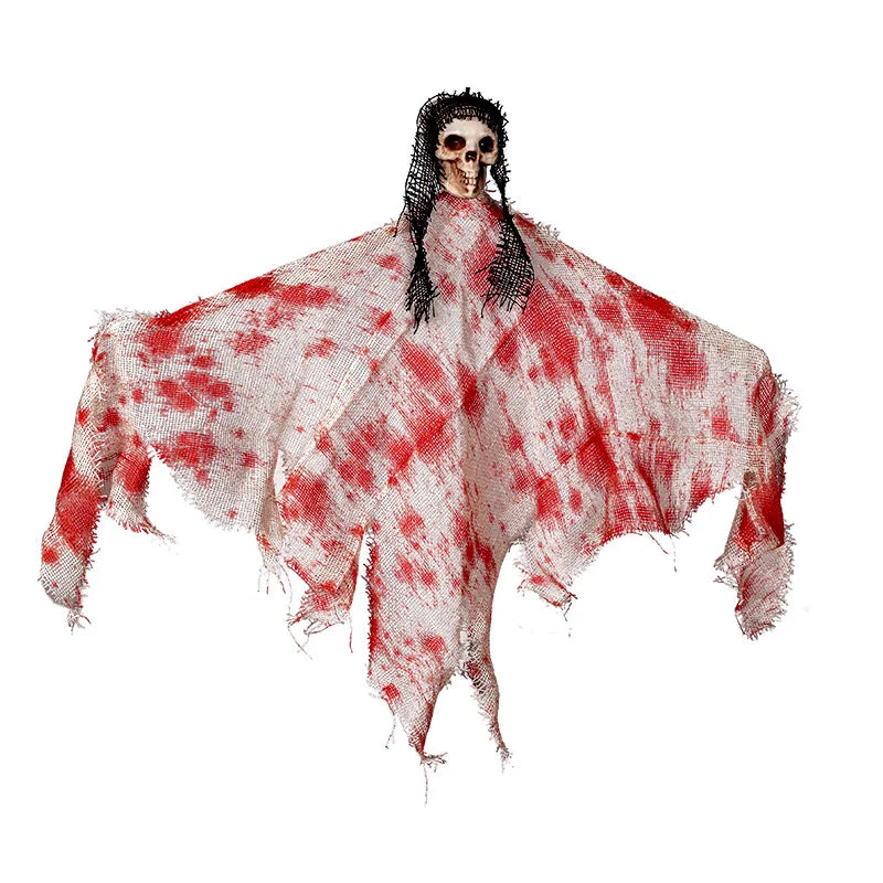 3.3M Halloween Ghost Hanging Decoration with Sound Activated and Glowing Eyes for Haunted House Escape Room Outdoor Prop Decor