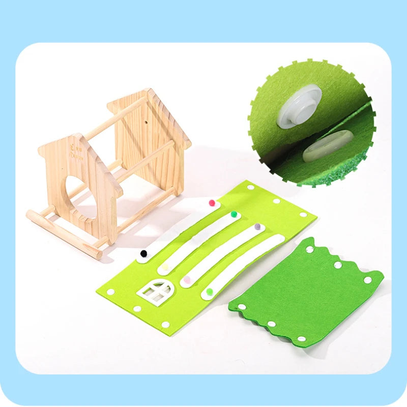 Winter Pet Colorful Felt Wood Parakeet Nest Box Bird House Breeding Nesting Bird Cage Box for Lovebirds Cockatiel Parrotlets