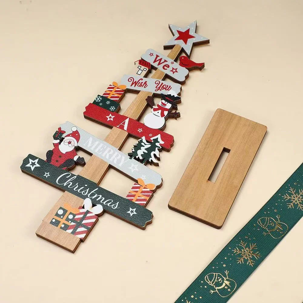 Runto 1pc Wooden Xmas Tree Ornaments Santa Claus Snowman  Merry Christmas Home Decoration New Year Desktop Decor Navidad