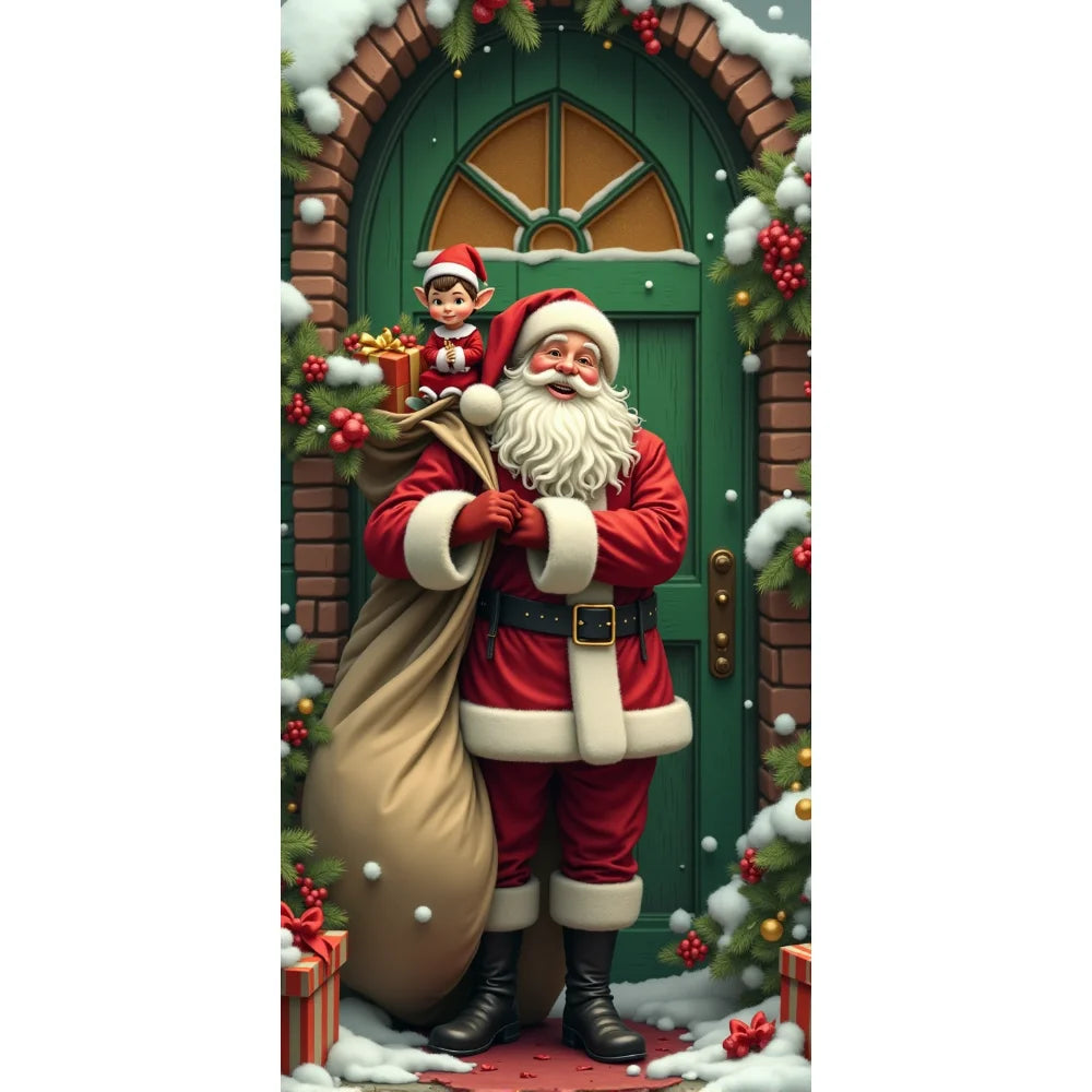 Christmas Door Hanging Banner Merry Christmas Decoration For Home  Navidad Christmas Wall stickers Xmas Gift New Year