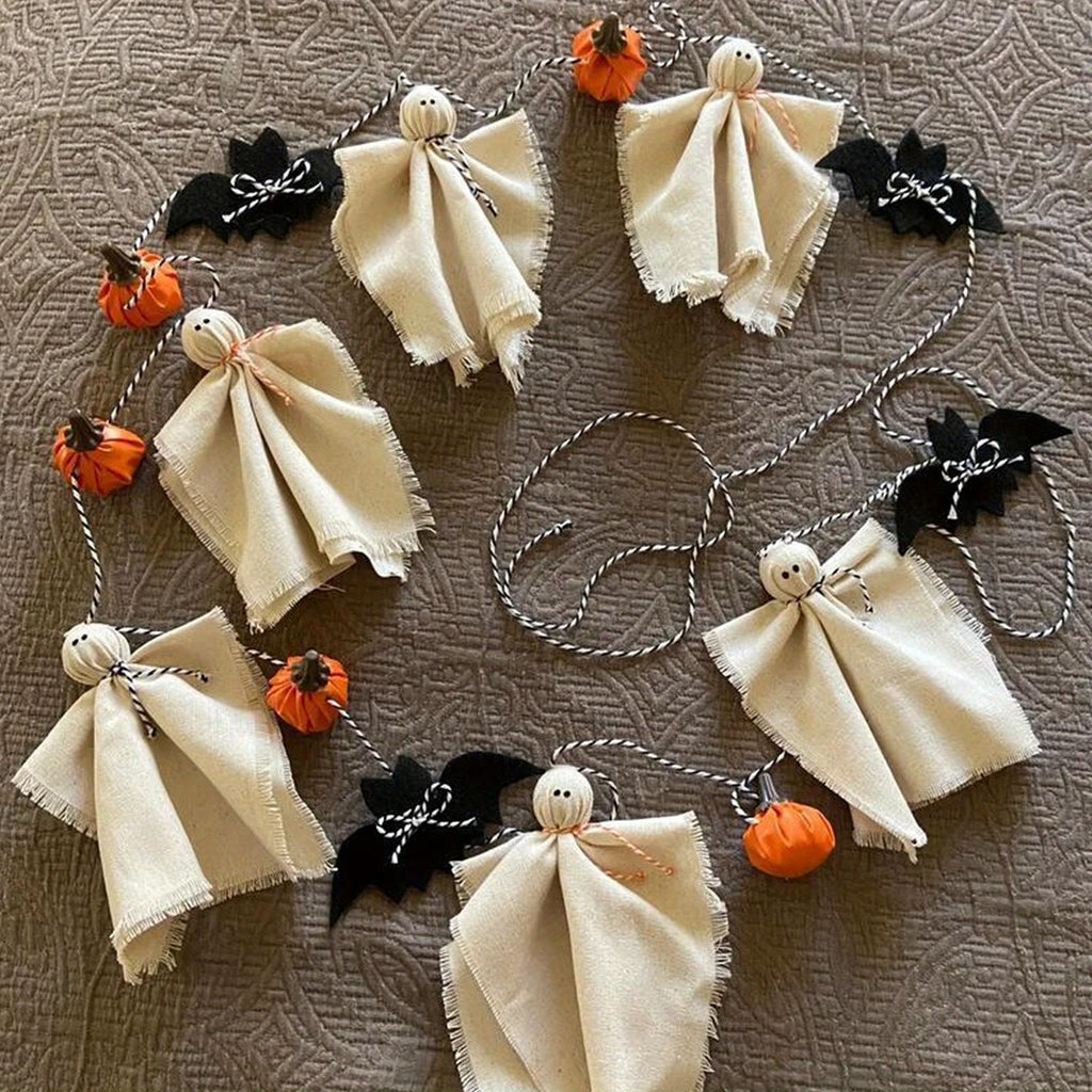 Halloween Ghost Garland Spooky Hanging Decor for Farmhouse Party Halloween Decoration Scary Hanging Ornaments