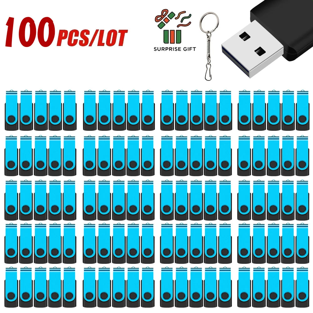 Free Custom 100PCS USB Flash Drive 128mb 4GB 8GB 16G Metal Pendrive 32GB 64GB Photography Studio Gift 128GB Venue Gift Pen Drive
