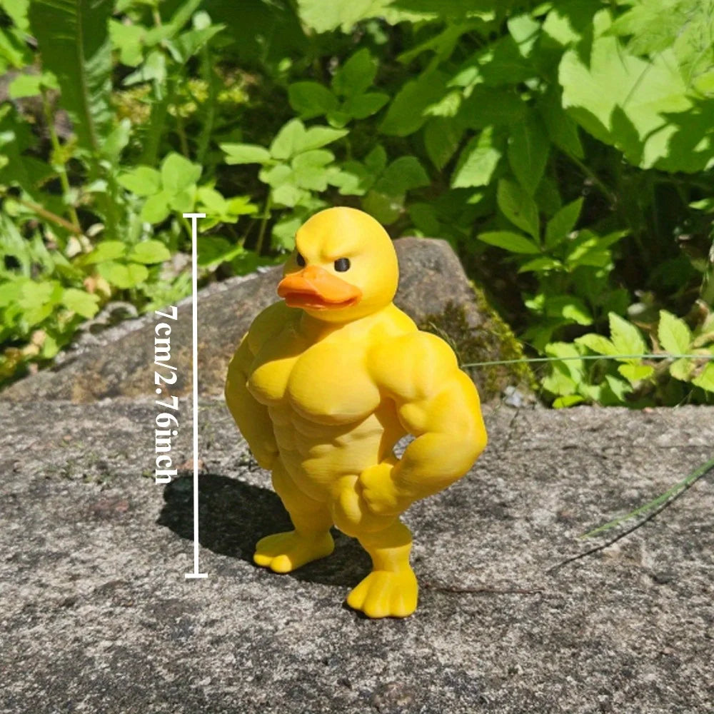 Muscle Duck Statue -3D Desktop Decor,Cute Bookshelf Whimsical Figurine,Multifunctional Indoor/Outdoor Decoration, Home Accessory