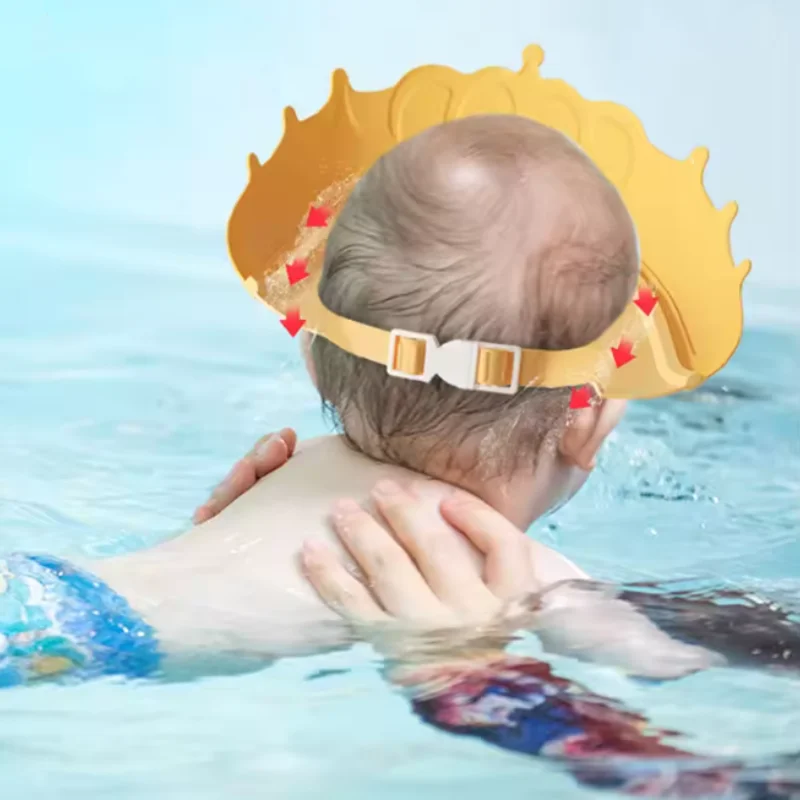 Baby Bath Cap Infant Ear Protection Kids Shampoo Shield Bath Head Cover Baby Shower Cap Adjustable Hair Wash Hat