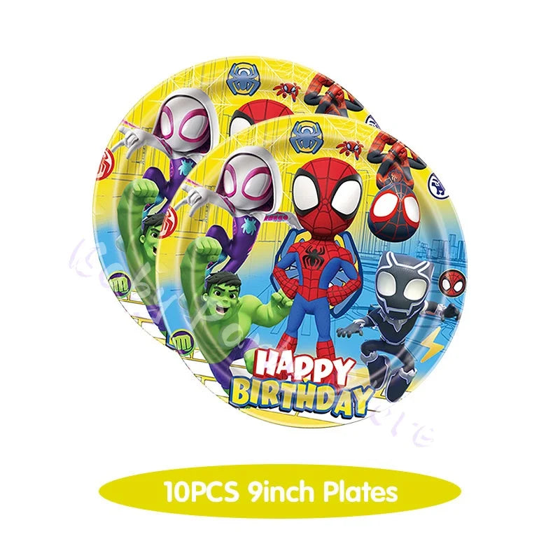 Spider And His Amazing Friends Birthday Decorations supplies Kit Plates Cups Tablecloth Backdrop Balloons Party decor gifts