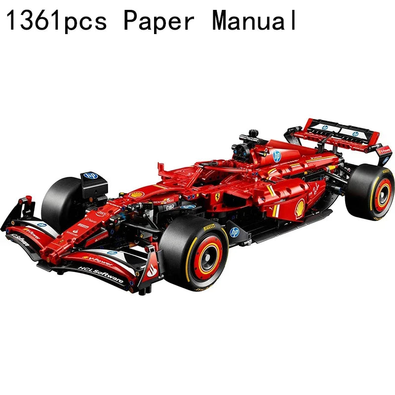 Room Decoration 1361 Pieces Red Sports Racing Car Building Block Set Super Car Bricks Adults Birthday Christmas Gift
