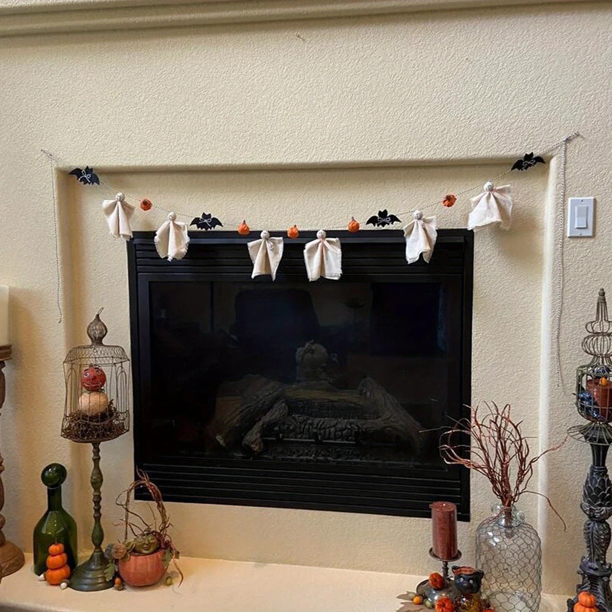 Halloween Ghost Garland Spooky Hanging Decor for Farmhouse Party Halloween Decoration Scary Hanging Ornaments