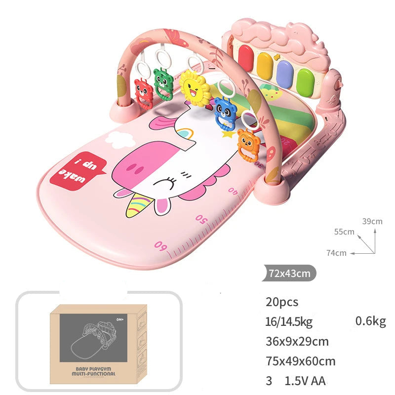 Baby Fitness Stand Music Play Gym Activity Toys Newborn Piano Crawling Blanket Pedal Game Pad Early Education 0-36 Months Gifts