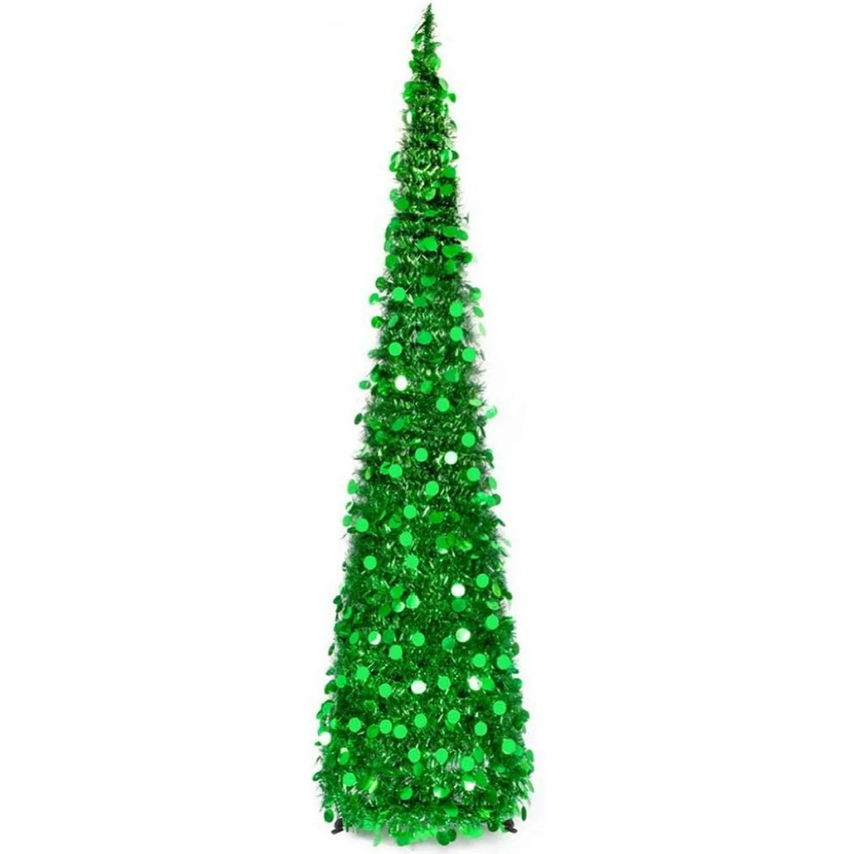 Christmas Tree 1.2m Retractable Foldable Tinsel Chenille Spiral Design Festive Holiday Christmas Decor Home Indoor Accessory