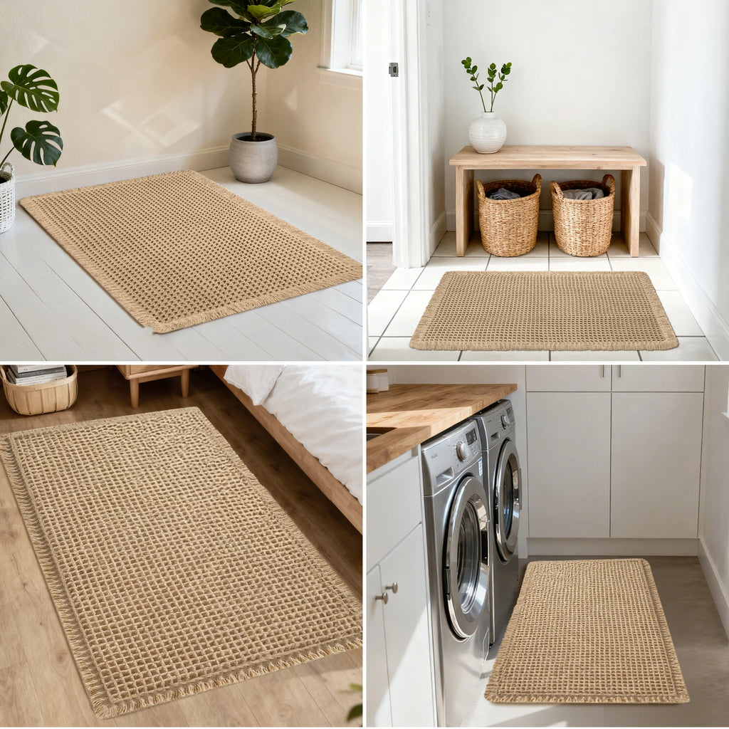 Tappetino da bagno super assorbente con retro antiscivolo, tappeto per doccia e vasca con texture a nido d'ape, tappetino da bagno ad asciugatura rapida per la protezione del pavimento