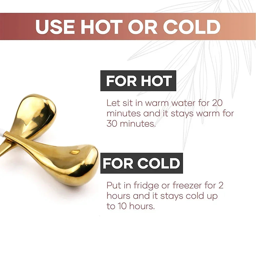 Ice Globes for Face 2PCS Luxury Rose Gold Cryo Sticks Face Roller Cold & Heat Relief Beauty Facial Massage Tools Birthday Gift