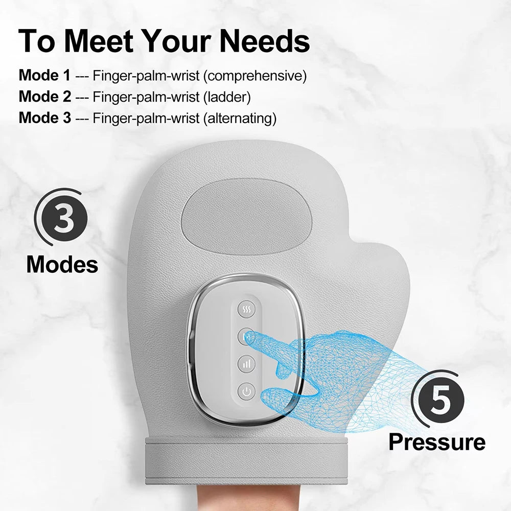 Fast Shipping Electric Hand Massager Airbag Compress Finger Massage Glove Air Pressure Kneading Thumb Acupoint Palm Massager Finger Masajeador