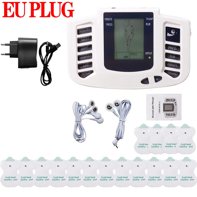 Electrical EMS Tens Massage 10 Modes 16 Pads Pulse Neuromuscular Muscle Stimulator Massager Machine Body Relaxation Device