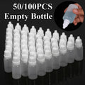 50/100PCS Plastic Dropper Bottle 5ml/10ml Portable Squeezable Semi-transparent Empty Refillable Bottles Travel Liquid Containers