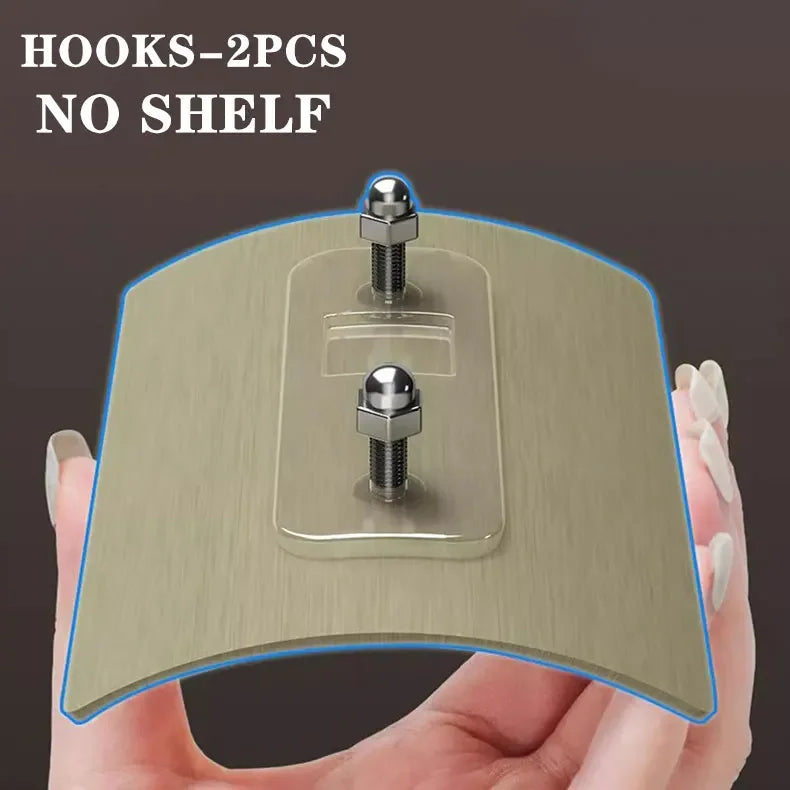 Aluminum Alloy Bathroom Shelves  Punch-free Thickened Tripod Wall-mounted Corner Shelf Bathroom  Accessories Shower Organizer