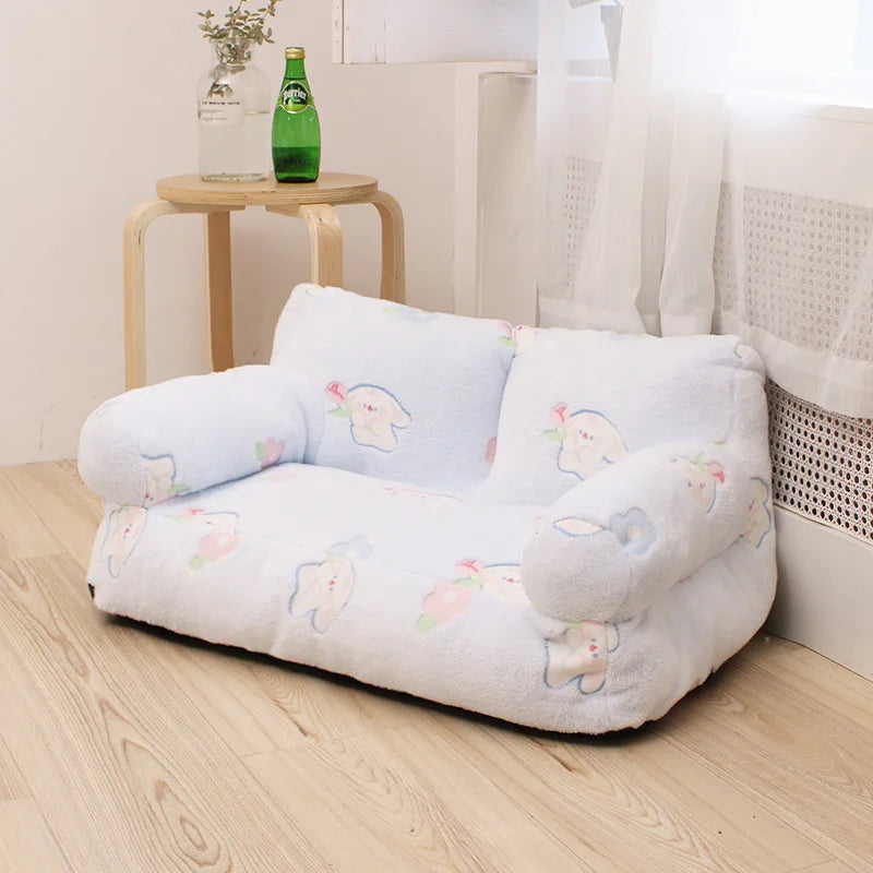 Luxury Winter Pet Cat Sofa Washable Dog Nest Puppy Small Pet Kitten Dog Bed Indoor Kennel House Comfortable Cat Bed Pet Supplies
