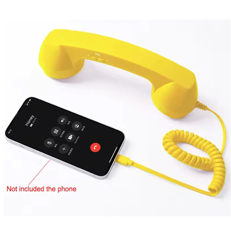 Retro Phone Handset Type-C Directly Plug Into Mobile Phone Handset For Cell Phones, Smartphone,Radiation Proof