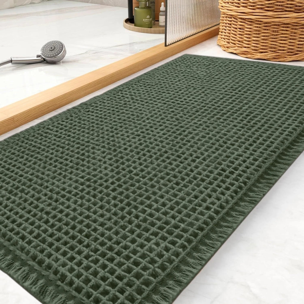Tappetino da bagno super assorbente con retro antiscivolo, tappeto per doccia e vasca con texture a nido d'ape, tappetino da bagno ad asciugatura rapida per la protezione del pavimento