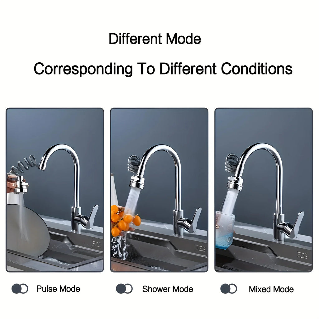 Universal Faucet Extender Tube Pull Out Aerator 3 Modes Splash-Proof Sprayer Faucet Nozzle Sink Cleaning Extension Flusher