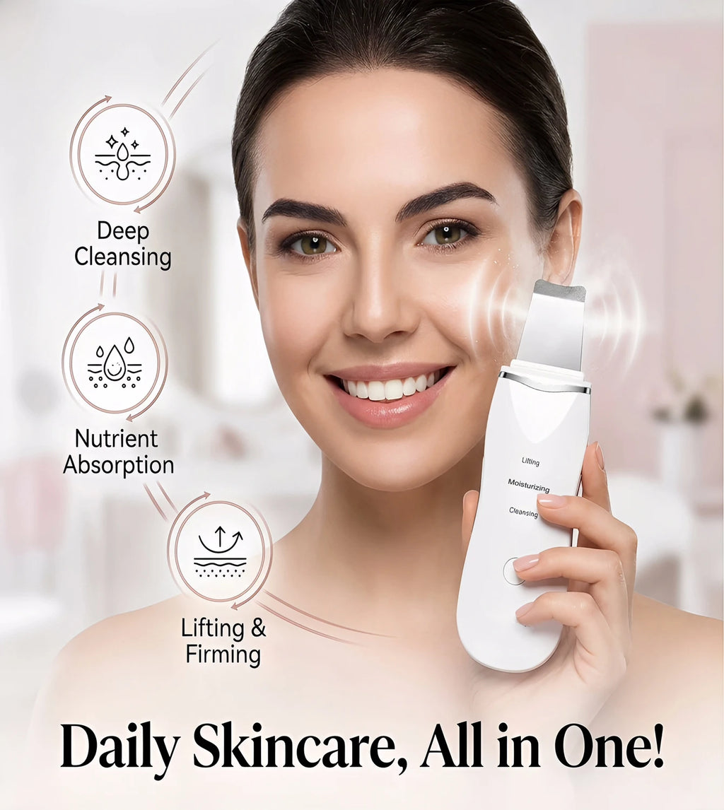 Electric Facial Cleaner 5 IN 1 Face Cleansing Brush Wash Machine Spa Skin Care Massager  Battery-powered（Without battery）