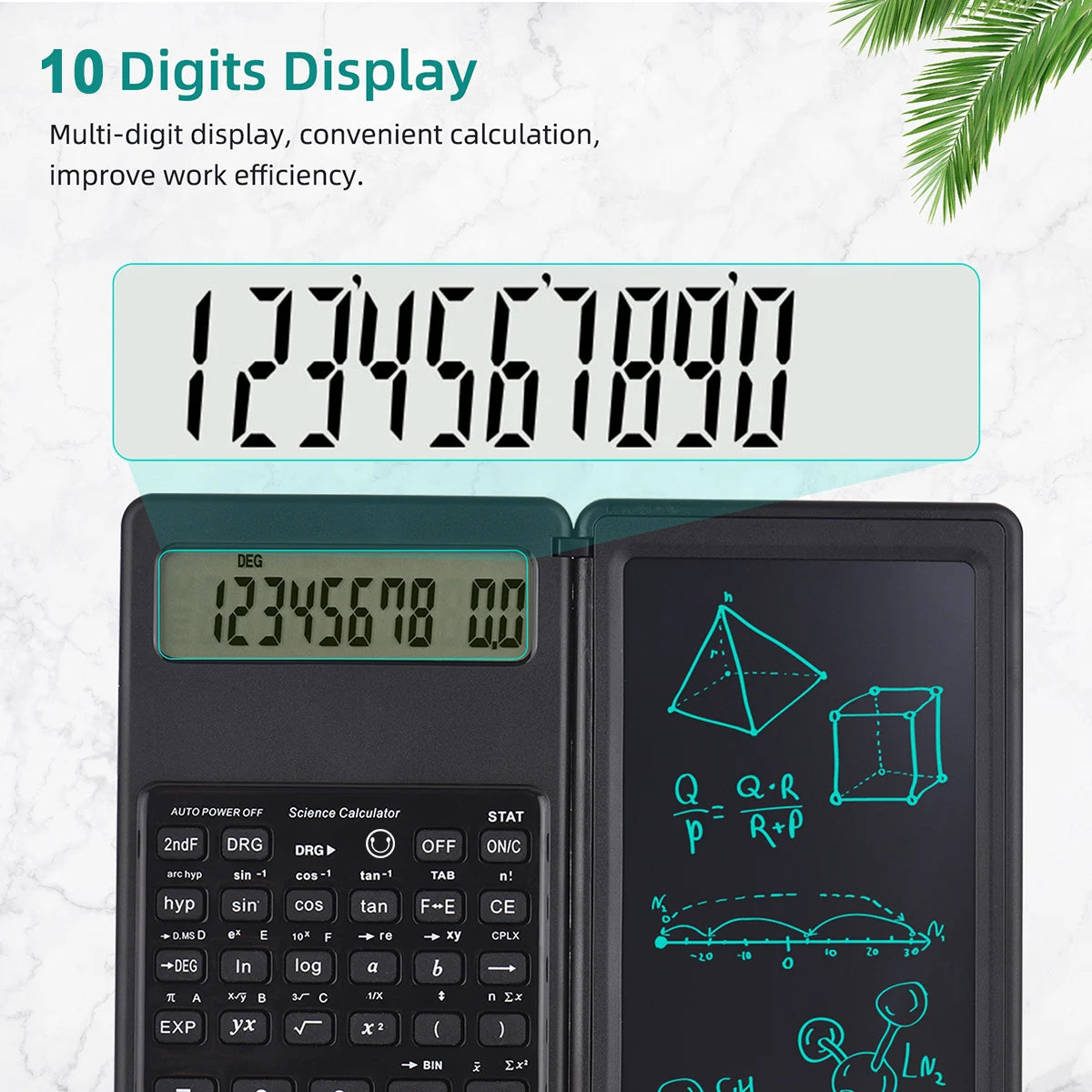 Portable Calculator 6.5 Inch LCD Screen Writing Tablet Folding Scientific Calculator Tablet Digital Drawing Pad With Stylus Pen