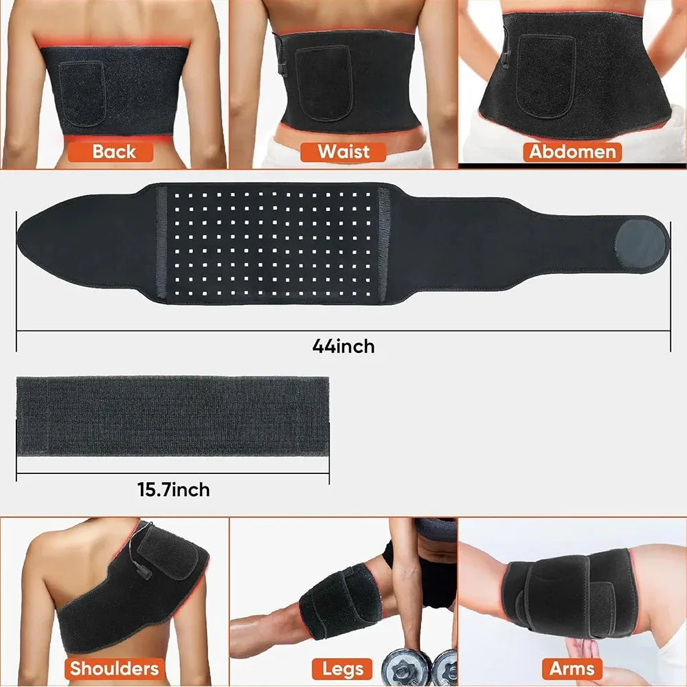 Red Light Therapy Belt Infrared Light Therapy Wrap Red Light Therapy Device for Body with Timer Back Shoulder Waist Pain Relief