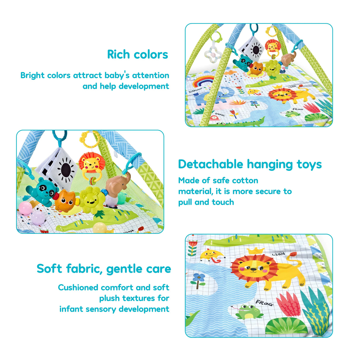 Baby Early Education Puzzle Toys Fitness Frame Sensory Skill Development Game Multifunctional Fence Crawling Mat Educational Toy