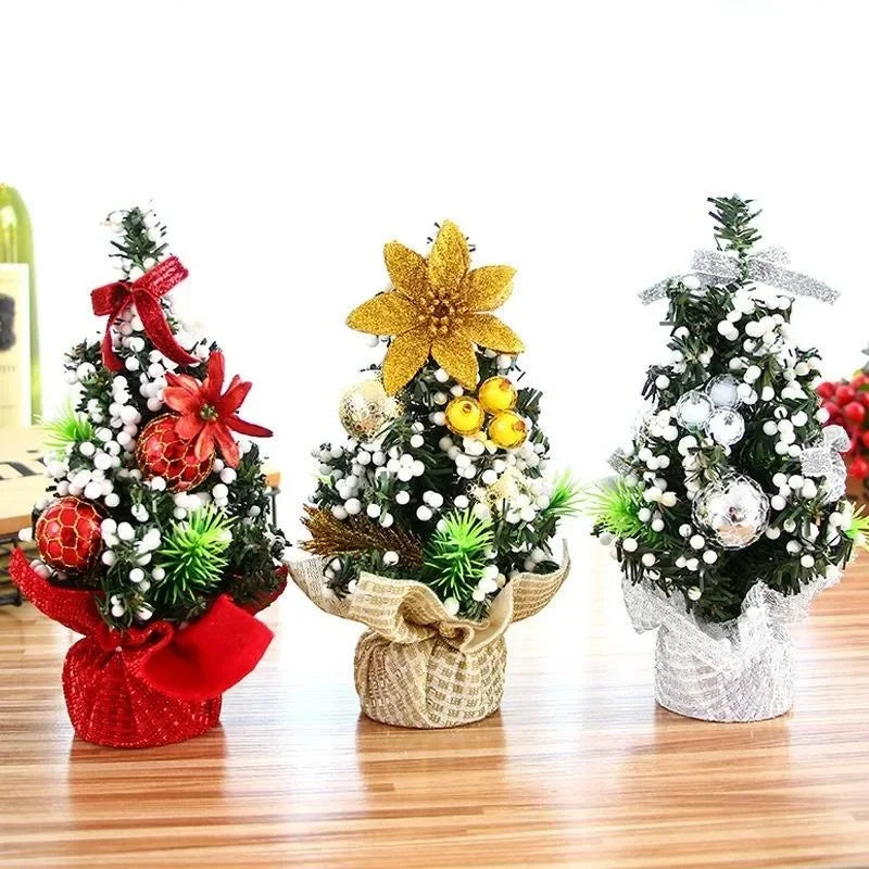 1pc 20cm Merry Christmas Tree Office Home Bedroom Doll Gift Xmas Tree Desk Decoration New Year Gift Christmas Party Decoration
