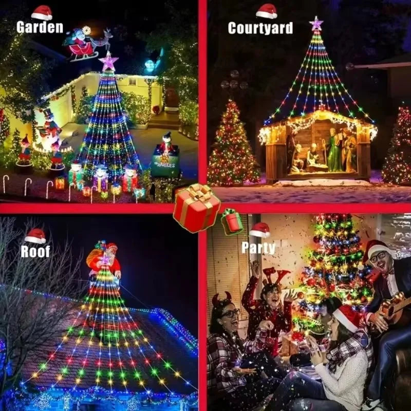 Smart Christmas Tree Lights Fairy LED Lights with Star Topper DIY Color Changing App Remote for Christmas Tree Decor 400LEDs
